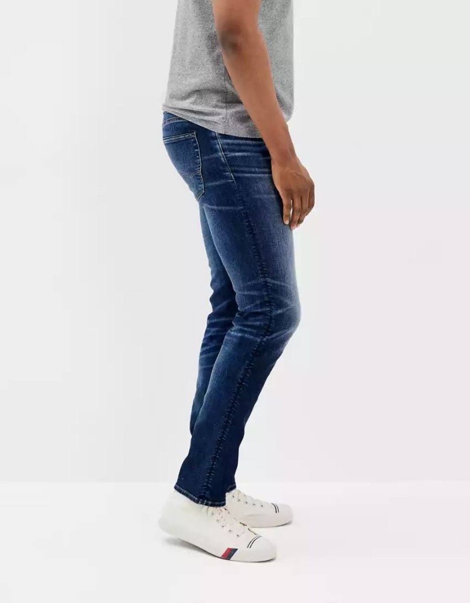 Jean American Eagle AE AirFlexTemp Tech Slim Bleu Foncé Homme | GLO-50594598